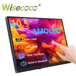 Monitor portátil con pantalla táctil AMOLED de 10,5 pulgadas, 2560 × 1600, 2,5K, pantalla secundaria táctil para Raspberry Pi, portátil, PC, Switch, PS5