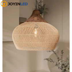 Lámpara de Techo de Mimbre Estilo Japonés JOYINLED, Grande, Hecha a Mano, Color Beige, para Sala de Estar, Comedor, Restaurante