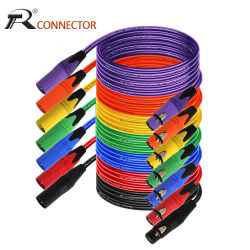 Cable de extensión XLR blindado de cobre OFC macho a hembra, conector XLR de 3 pines para amplificador mezclador de micrófono, sistema de altavoces de grabación de escenario