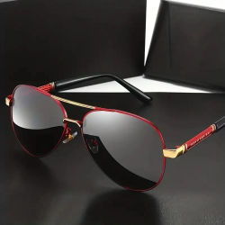 Gafas de sol polarizadas para hombre, montura metálica, gafas de sol de calidad, diseño de marca, gafas masculinas, gafas para pescar y conducir UV400