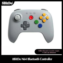 Controlador Bluetooth 8BitDo Gris N64 para Analogue 3D, Nintendo Switch, Switch 2, Joystick para Juegos, Gamepad para Windows y Android