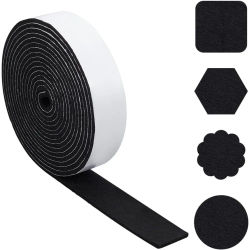 Cinta de fieltro autoadhesiva de 16,4 pies x 1,6 pulgadas, tira de fieltro adhesiva negra, fieltro trasero adhesivo, almohadillas de fieltro antideslizantes para muebles para proteger