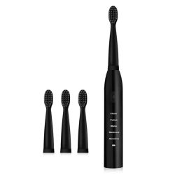 Cepillo de dientes eléctrico potente, ultrasónico, con carga USB, recargable, lavable, temporizador blanqueador con 8 Uds. De cabezales de cepillo de dientes J110