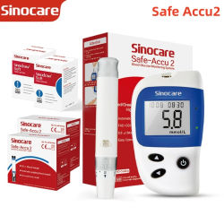 Medidor de Glucosa en Sangre Sinocare Safe Accu2, 50/100 Tiras Reactivas, Monitor de Glucosa en Sangre, Prueba de Azúcar en Sangre, para Diabetes o Tiras Reactivas