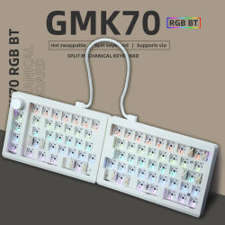 ZUOYA GMK70 a través de Qmk kit de teclado mecánico para juegos separado con cable inalámbrico Bluetooth junta intercambiable en caliente personalizada dividida