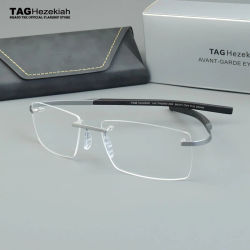 0382 TAG Hezekiah monturas de gafas ópticas hombres gafas sin marco TR90 montura de gafas cuadrado miopía gafas Retro mujeres lectura