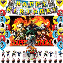 Suministros para fiesta de cumpleaños con tema de My Hero Academia, decoración de globos de dibujos animados de Anime, telón de fondo, adornos para pastel, pancarta para niños, regalos para bebés