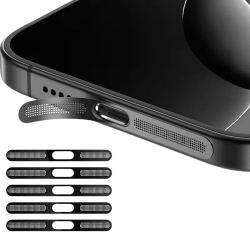 5 uds pegatina de red de Metal a prueba de polvo para iPhone 16 Pro 15 14 13 12 serie auricular altavoz agujero Anti-polvo Protector de malla Compatible
