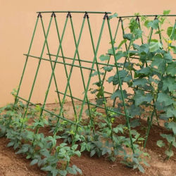 Postes de Soporte para Plantas, Postes de Acero Recubiertos de Plástico para Enredaderas, para Pepinos, Judías Verdes, Tomates, Soportes para Plantas de Jardín