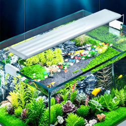 Lámpara LED para Acuario, 3 Colores, Espectro Completo Ajustable, Lámpara para Plantas Acuáticas, con Clip Telescópico para Acuarios de 18-75 cm