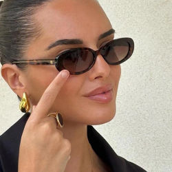 Gafas de sol ovaladas pequeñas para mujer, gafas de sol de diseño Vintage, gafas de sol femeninas sexis Retro Punk para hombre, gafas de sol para exteriores a la moda