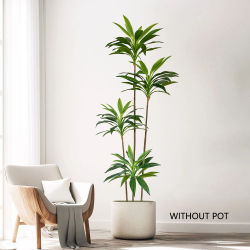 Árbol de planta Dracaena verde Artificial de 50-225CM, adorno para interiores y exteriores, planta falsa para el hogar, jardín, habitación, decoración de boda, halloween