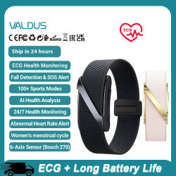 Reloj Inteligente VALDUS VANTA ECG para Hombre y Mujer, con SOS, Recordatorio de Caídas, Monitor de Actividad Física, Frecuencia Cardíaca, Presión Arterial, Monitor de Sueño, Pulsera Nueva 2026