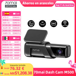 Cámara para Auto 70mai Dash Cam M500 1944P 170FOV, Grabadora DVR con GPS, ADAS, Monitor de Estacionamiento 24H, Almacenamiento EMMC Integrado