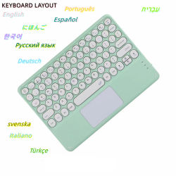 Teclado inalámbrico Bluetooth con panel táctil hebreo español coreano para iPad Pro Air para Xiaomi Huawei Android Windows Tablet