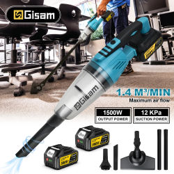 Aspiradora Inalámbrica Portátil Gisam, Aspiradora Eléctrica de Mano, de Doble Uso para Hogar y Auto, Herramienta Eléctrica Portátil para Batería Makita de 18v