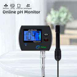 Medidor de PH para Acuario, Monitor de Calidad del Agua Multiparamétrico, Monitor de PH en Línea, Acidómetro, Enchufe US/EU, Profesional y Preciso