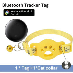 Rastreador de Gatos con Bluetooth, Compatible con Google Find My (Solo Android), Dispositivo Antipérdida con Collar para Mascotas y Equipaje