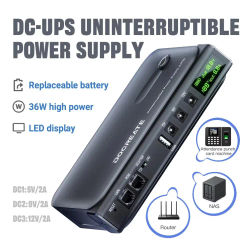 Sistema de fuente de alimentación ininterrumpida DC UPS, salida de 5V-24V, batería reemplazable 4x18650 para enrutador, módem NAS y monitor de seguridad