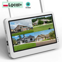 Monitor LCD de 7 pulgadas con conexión inalámbrica, sistema NVR, pantalla con conexión Wi-Fi, sistema de grabación para seguridad del hogar, sistema de videovigilancia, ICsee.