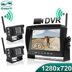 GreenYi-Monitor DVR inalámbrico AHD para camión, alta definición, 1280x720, visión nocturna de 7 ", grabadora de respaldo inverso, cámara Wifi para autobús y coche