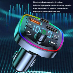 Cargador de coche de carga rápida USB PD 3.1A, transmisor FM, Bluetooth 5,0, receptor de Audio, reproductor de música MP3, tarjeta TF, adaptador de carga rápida