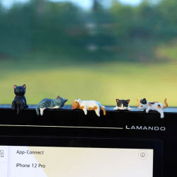 Estatua de gato pequeño, estante de mesa, adornos de animales en miniatura, regalos de escritorio, estatuilla artesanal 3D, decoraciones para Monitor de ordenador, decoración de adorno