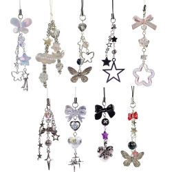 Y2K Charms colgante para teléfono, mariposa, cordón para teléfono, correas para teléfono, mochila, adorno, cadena para teléfono, cámara