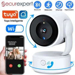 Securexpert-Monitor de bebé interior con llamada de un solo toque, cámara PTZ con WiFi, seguimiento automático, visión nocturna en Color, cámara de vigilancia IP, aplicación Tuya, 5MP