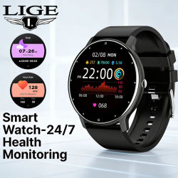 Reloj inteligente LIGE a la moda para hombre, reloj deportivo con Monitor de ritmo cardíaco durante el sueño, reloj inteligente resistente al agua con llamadas Bluetooth para Android ios