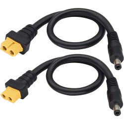 Paquete de 2 conectores XT60 a DC 5.5X 2,5mm, Cable adaptador de toma de corriente macho para soldador TS100, alimentación de Monitor FPV, Cable de alimentación para Dron