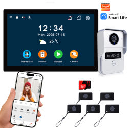 Sistema de Videoportero Digital de 2 Cables, Monitor Inalámbrico WIFI de 7/10.1 Pulgadas, Cámara de Videoportero 1080P, Compatible con Tuya