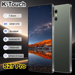 K-Touch Nuevo S27 Pro Smartphone Android 15 5G 7.3 HD Teléfonos Móviles 22GB 2TB 7800mAh Octa Core Teléfono Celular Desbloqueado Doble SIM Cámara de 16+48MP teléfono práctico