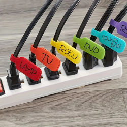 Etiquetas de cables impermeables reutilizables, correas organizadoras con código de Color para cables de cargador de datos, viajes en casa, oficina, 10/30/50 Uds.