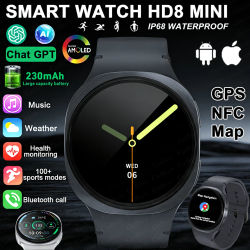 Reloj Inteligente 2026 con GPS, 8 Mini, para Hombre y Mujer, Deportivo, con Monitor de Ritmo Cardíaco, Llamadas Bluetooth, Resistente al Agua, Pantalla AMOLED