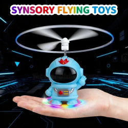 Mini Dron de astronauta creativo, juguetes de Robot volador, astronauta de dibujos animados con carga USB, helicóptero de Control manual, regalos para niños