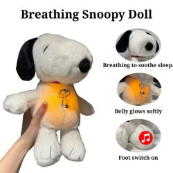 Peluche de Snoopy Luminoso y Respirable 2026, Ayuda para Dormir para Bebés, Lindo Animal de Peluche Relajante, Regalo para Niños para la Hora de Dormir