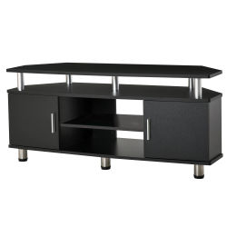HOMCOM Mueble de TV HOMCOM, mueble de madera para televisores de hasta 55 pulgadas con una bandeja grande, armarios con puertas y