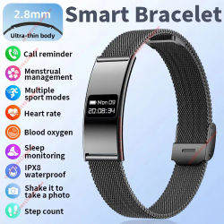 Pulsera Inteligente 2026, Ultrafina, Monitor de Ritmo Cardíaco, Oxígeno en Sangre y Sueño, Resistente al Agua IPX8, Reloj Inteligente Deportivo para Hombres y Mujeres