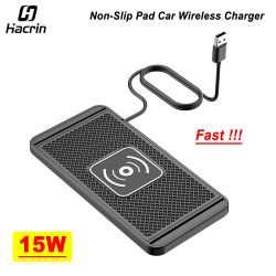 Cargador inalámbrico de coche, almohadilla antideslizante de silicona para iPhone 15, 14, 13, 12, Samsung, cargadores de teléfono inalámbricos para coche, estación de carga rápida