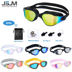 Gafas de natación unisex para adultos – Gafas de natación antivaho para hombres y mujeres – Gafas de natación profesionales impermeables de silicona ajustables