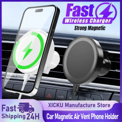 Soporte magnético para teléfono con salida de aire para coche, cargador inalámbrico para Magsafe iPhone 17 16 15 14 13 Pro Max, estación de carga rápida para móvil