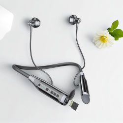 EARDECO 100 horas de resistencia auriculares Bluetooth banda para el cuello Auriculares inalámbricos Auriculares bajos Auriculares Bluetooth con micrófono estéreo