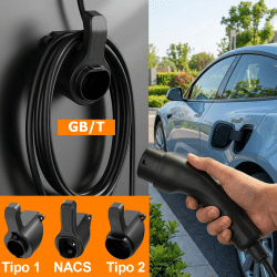 Soporte Portátil para Cargador de Vehículos Eléctricos — para TESLA Nacs Tipo 1 Tipo 2 GB/T, Soporte de Pared para Cargador de Coche, Soporte para Cable de Carga de Coche