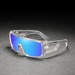 Gafas de sol polarizadas con montura protectora a prueba de viento, gafas deportivas para hombre, gafas de sol de talla grande con caja, gafas de pesca