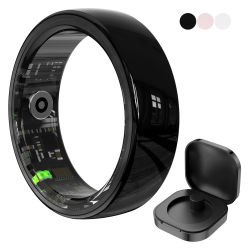 Anillo inteligente R12 para hombres y mujeres, Control de gestos, Monitor de salud y sueño, modo multideporte, anillo inteligente resistente al agua 5ATM con estuche de carga
