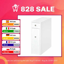 HOMCOM HOMCOM Mueble Auxiliar de Baño Estrecho con 2 Cajones y Compartimiento Superior con Tapa para Lavabo 17x48x58 cm Blanco