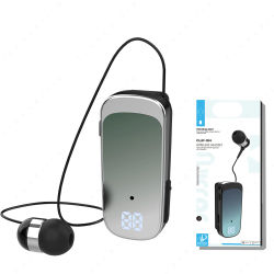 Auriculares Bluetooth K65 a la moda, auriculares retráctiles de negocios tipo Lavalier, manos libres de un solo oído con cable, modo de reposo súper largo