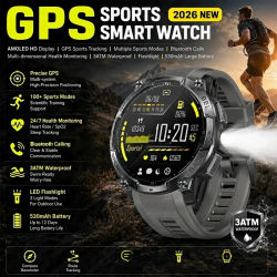 2026 Nuevo T-Rex4 Ultra 530Mah Reloj Inteligente Militar para Hombres 1.7" AMOLED GPS Rastreador de Ruta 3ATM Resistente al Agua Brújula Linterna LED Smartwatch iOS