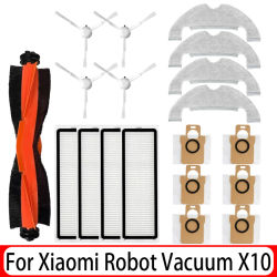 Piezas de repuesto para Robot aspirador Xiaomi X10, Cepillo Lateral principal, filtro Hepa, paño de mopa, bolsa de polvo, accesorios